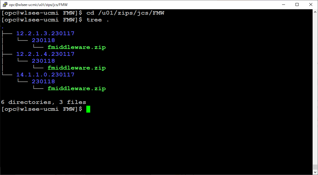 WebLogic Server for OCI UCM Imageに含まれるファイル